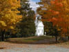 new england church in the fall